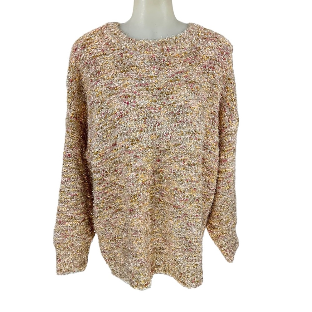 Lauren Conrad XL NWT Sweater Metallic Eyelash Soft Blush Long Sleeve